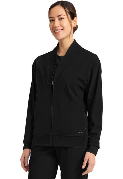 Achieve CK353 Women's Zip Up Warm Up Jacket Black Image 3