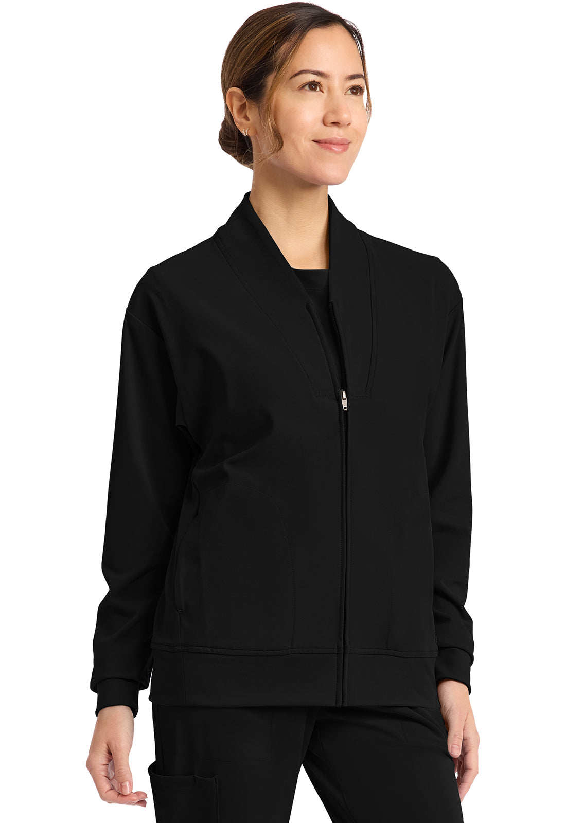 Achieve CK353 Women's Zip Up Warm Up Jacket Black Image 5