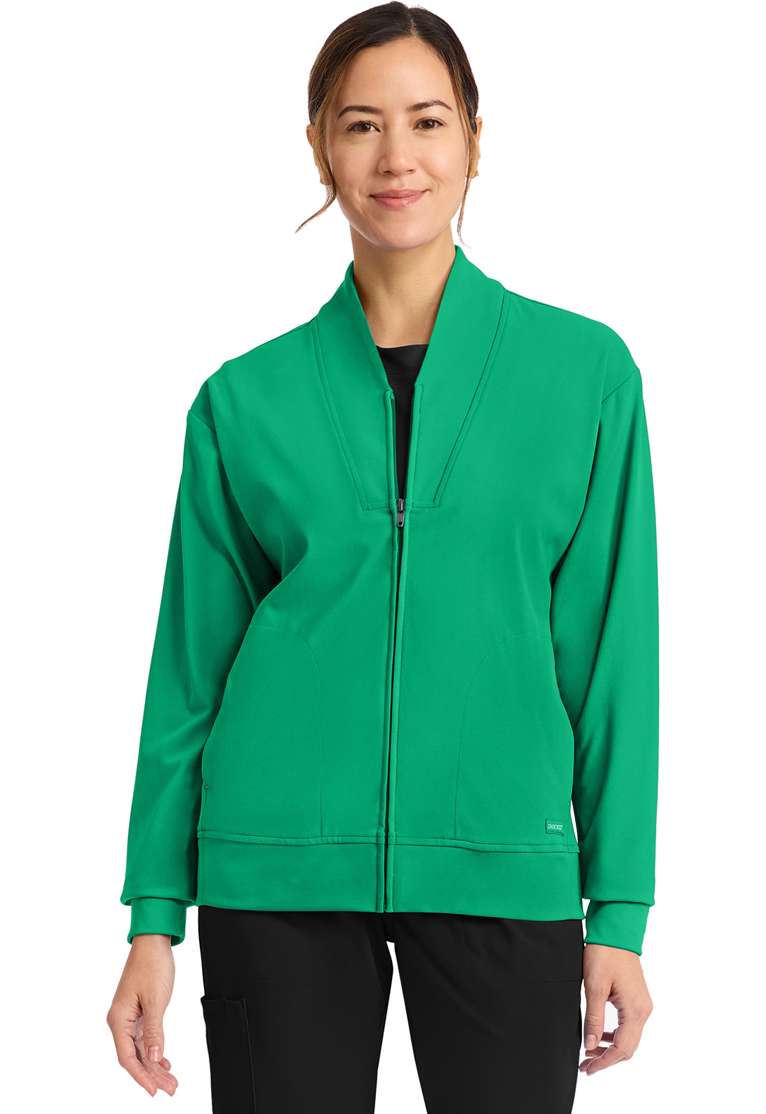 Achieve CK353 Women's Zip-Up Warm-Up Jacket Green Apple