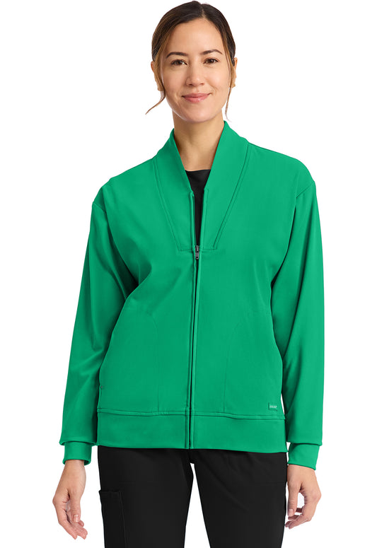 Achieve CK353 Women's Zip-Up Warm-Up Jacket Green Apple