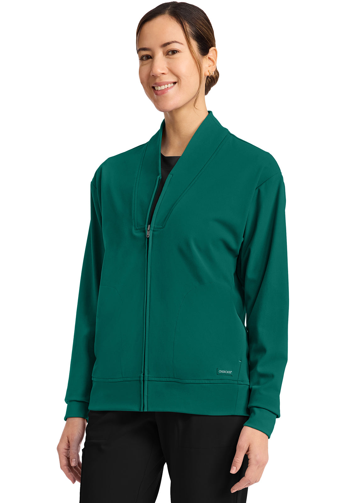 Achieve CK353 Women's Zip Up Warm Up Jacket Hunter Image 3