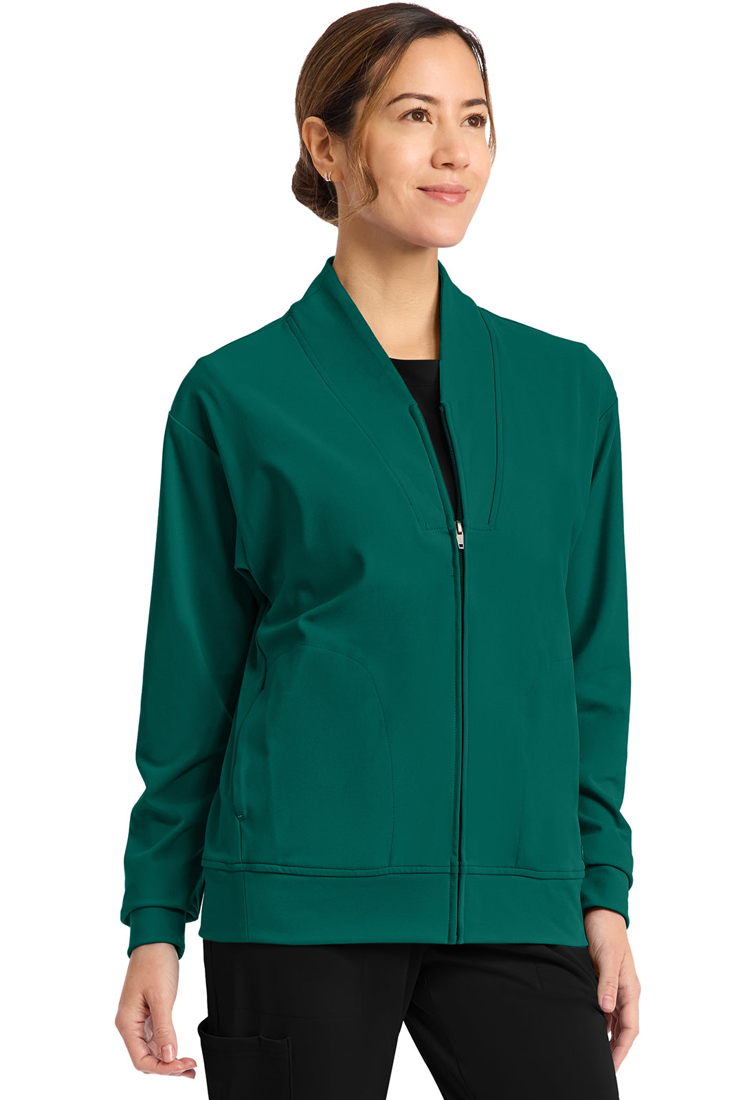 Achieve CK353 Women's Zip Up Warm Up Jacket Hunter Image 5