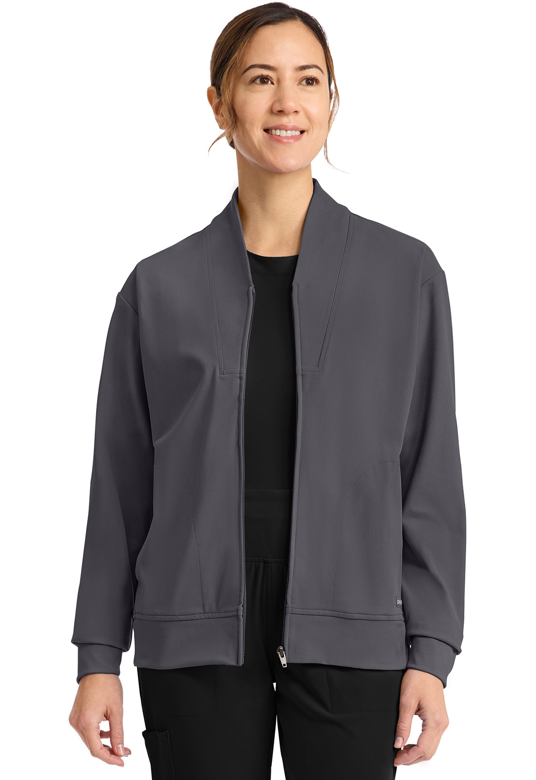 Achieve CK353 Women's Zip Up Warm Up Jacket Pewter Image 1