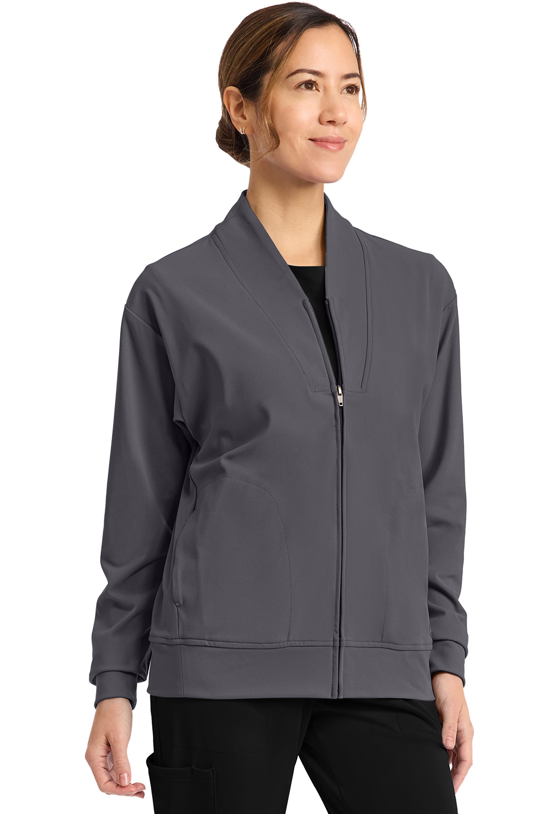 Achieve CK353 Women's Zip Up Warm Up Jacket Pewter Image 5