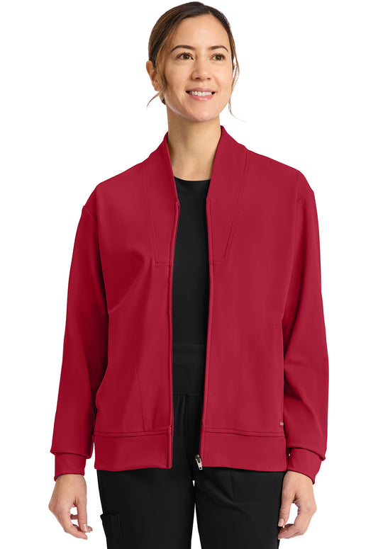 Achieve CK353 Women's Zip Up Warm Up Jacket Red Image 1