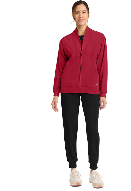 Achieve CK353 Women's Zip Up Warm Up Jacket Red Image 2