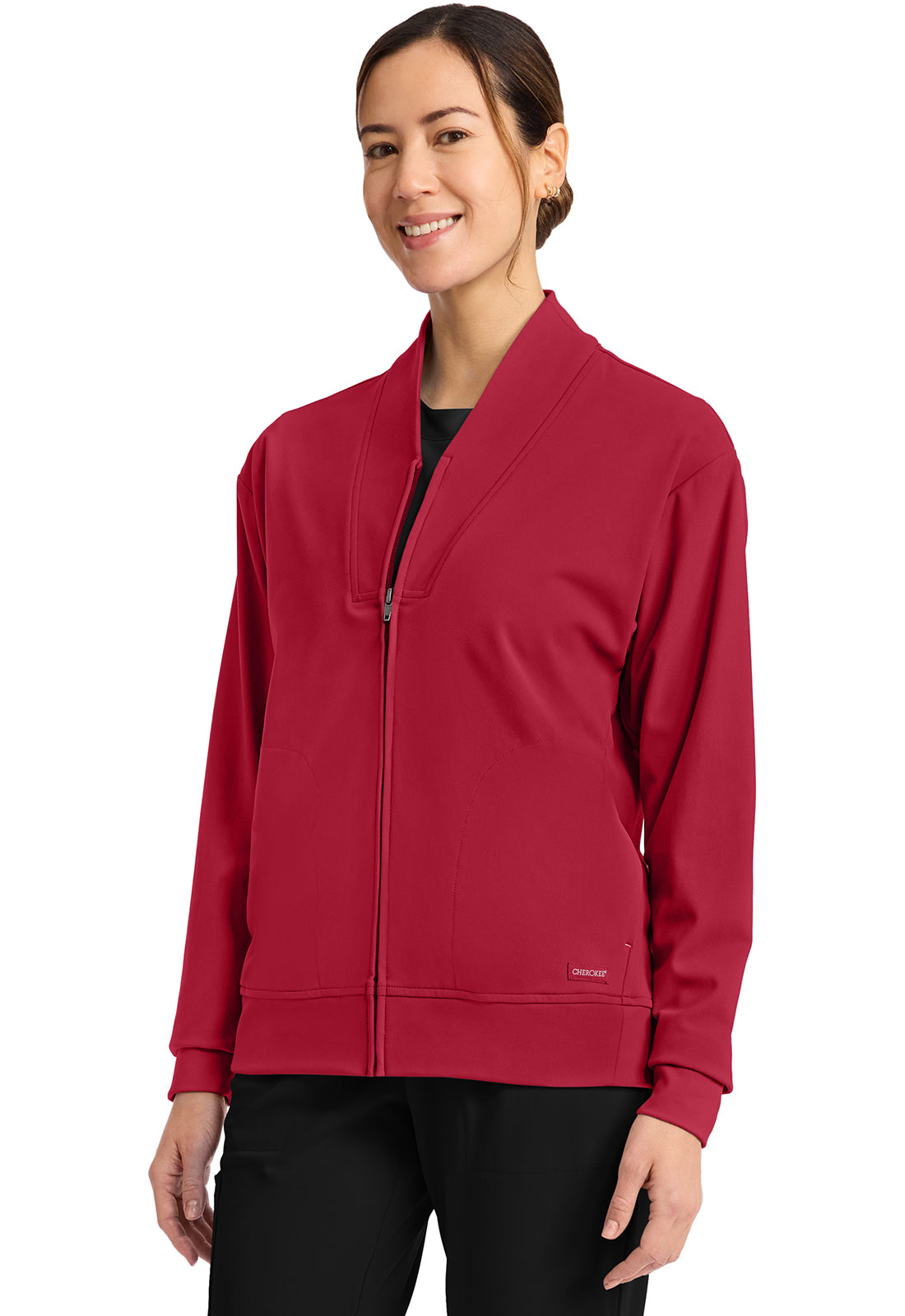 Achieve CK353 Women's Zip Up Warm Up Jacket Red Image 3