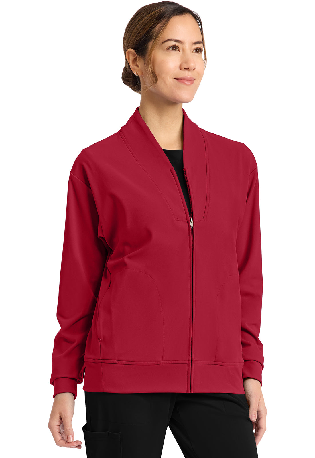 Achieve CK353 Women's Zip Up Warm Up Jacket Red Image 5