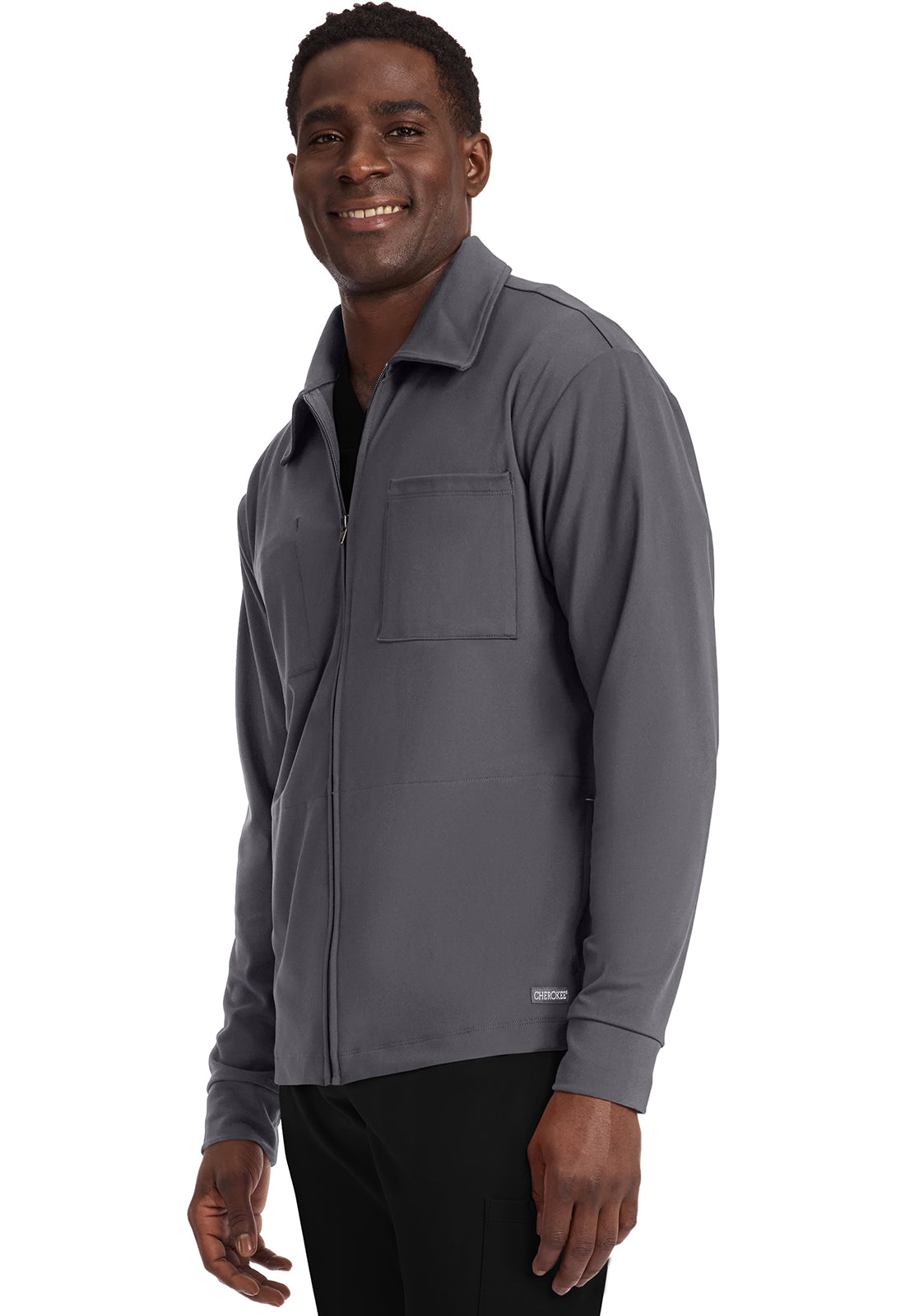 Achieve CK354 Men's Zip Up Warm Up Jacket Pewter Image 3