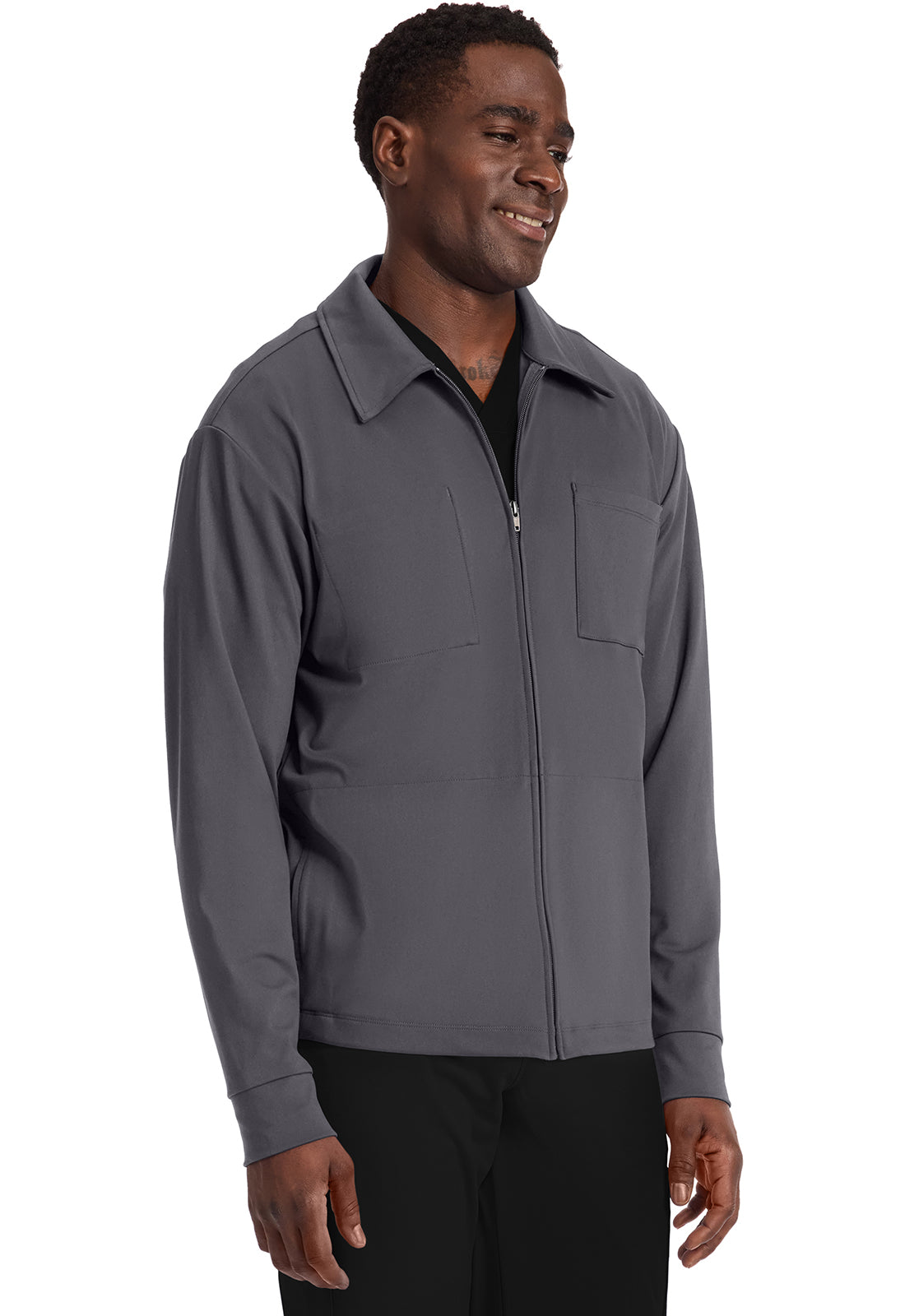 Cherokee Achieve CK354 Men's Zip-Up Warm-Up Jacket Pewter – Med