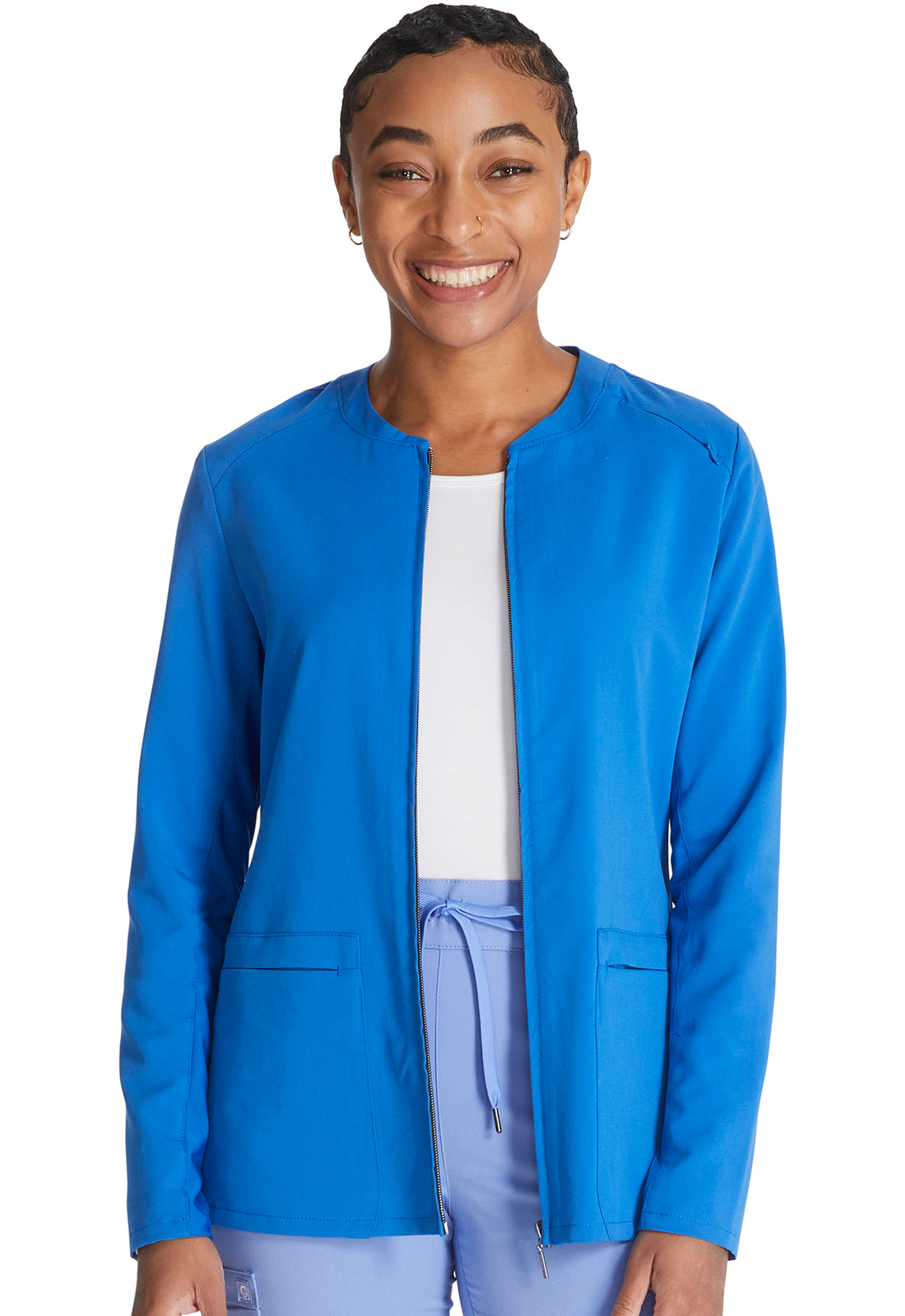 Atmos CK356A Zip Front Jacket Royal Model Image Front | Cherokee