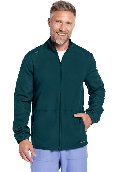 Originals Ultra CK359A Men's Zip Front Jacket Caribbean Blue Model Image Left Side | Cherokee