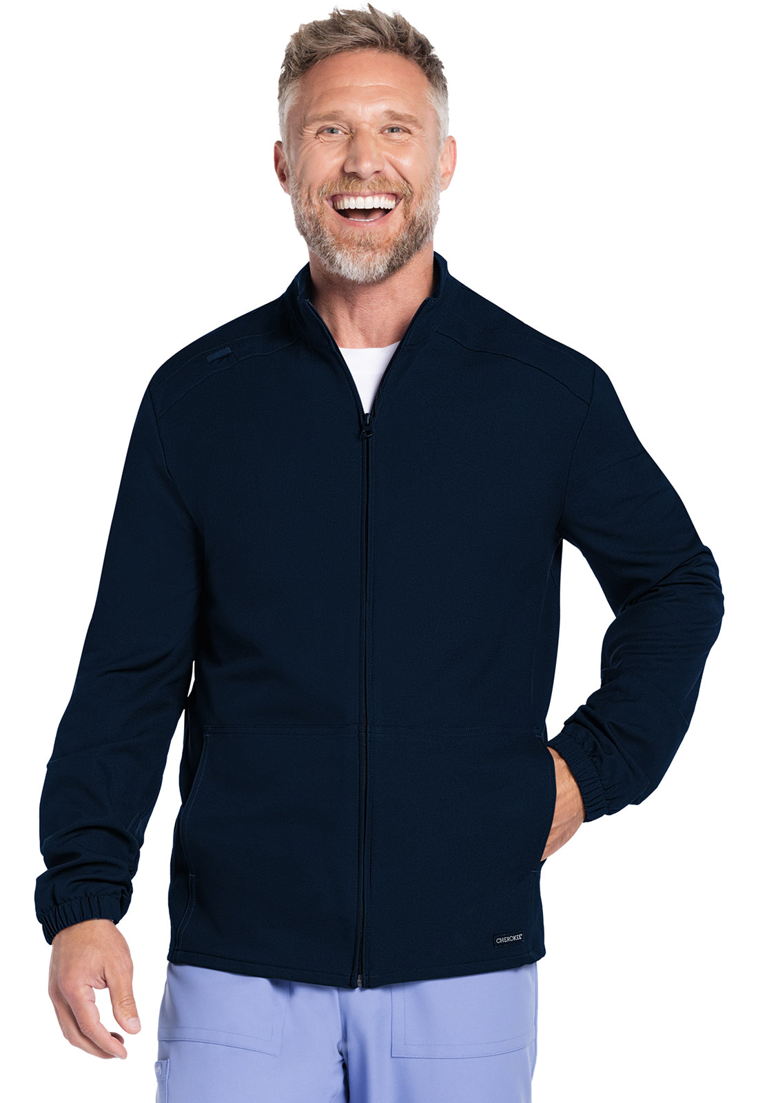 Originals Ultra CK359A Men's Zip Front Jacket Navy Model Image Front | Cherokee