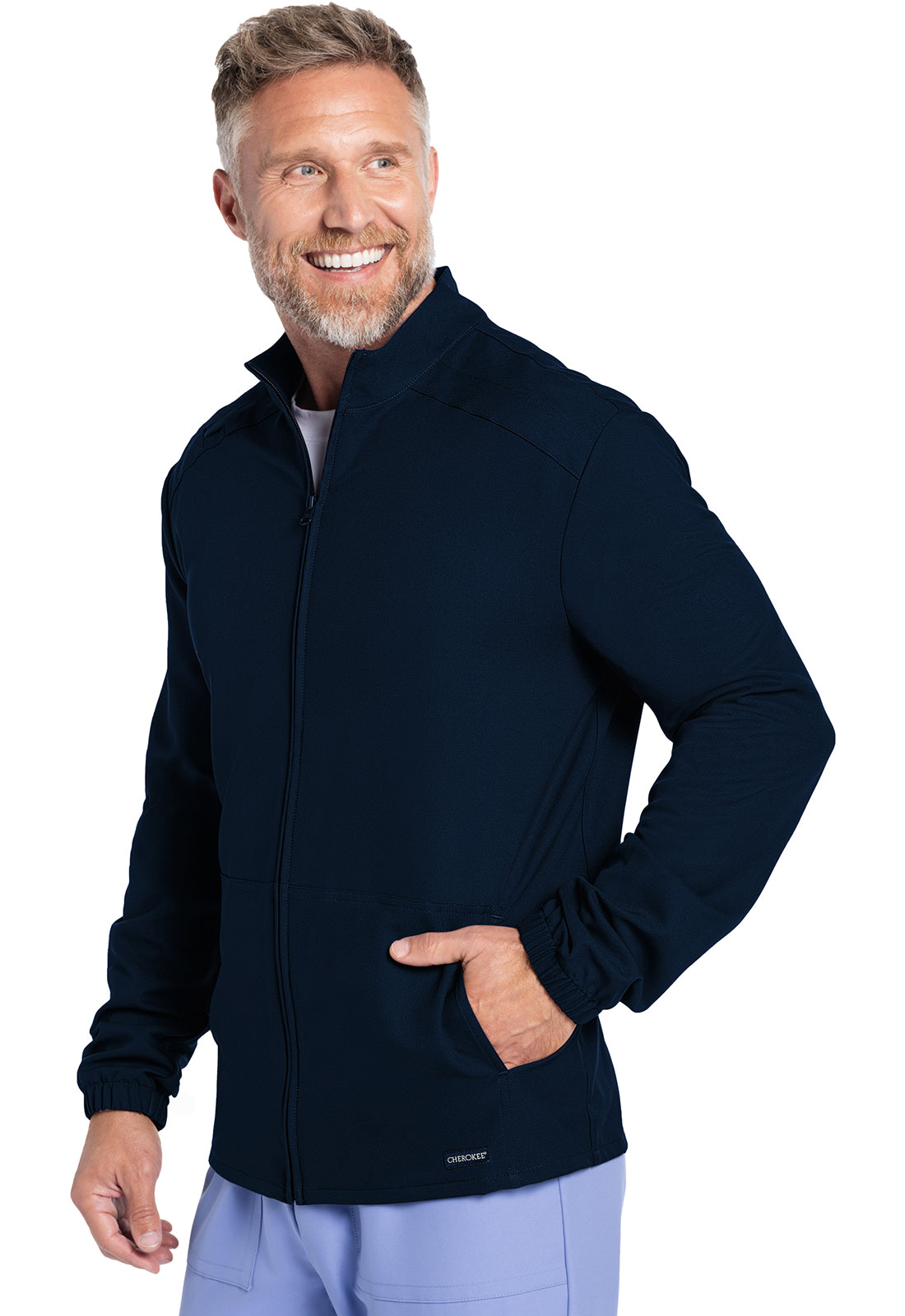 Originals Ultra CK359A Men's Zip Front Jacket Navy Model Image Right Side | Cherokee