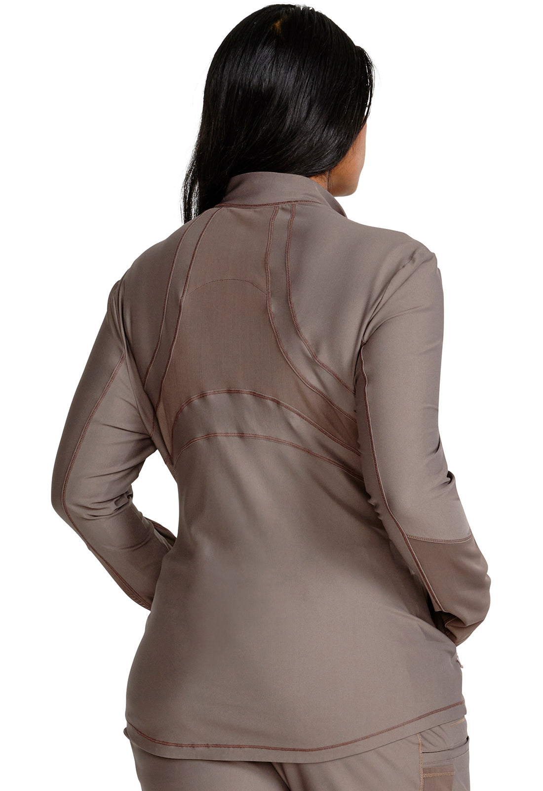 Form CK390 Zip Front Jacket Iron Model Image Back | Cherokee