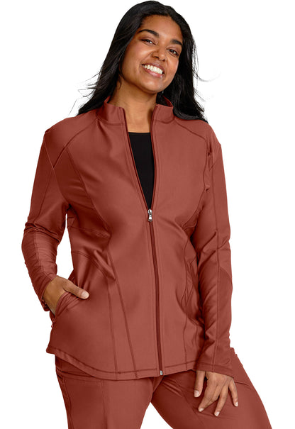 Form CK390 Zip Front Jacket MASALA Model Image Left Side | Cherokee