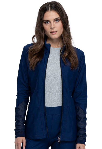 Form CK390 Zip Front Jacket Navy Model Image Front | Cherokee