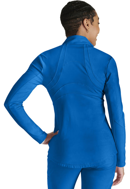 Form CK390 Zip Front Jacket Royal Model Image Back | Cherokee