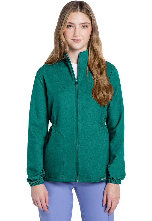 Originals Ultra CK391A Zip Front Anorak Jacket Teal Blue Model Image Front | Cherokee