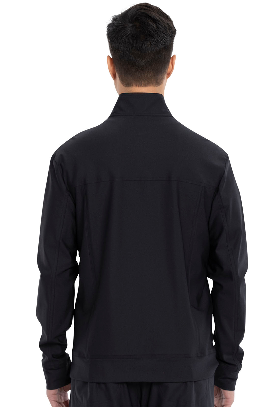 Form CK399 Men's Zip Front Jacket Black Model Image Back | Cherokee