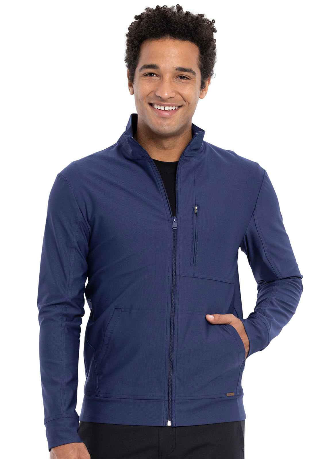 Form CK399 Men's Zip Front Jacket Navy Model Image Front | Cherokee