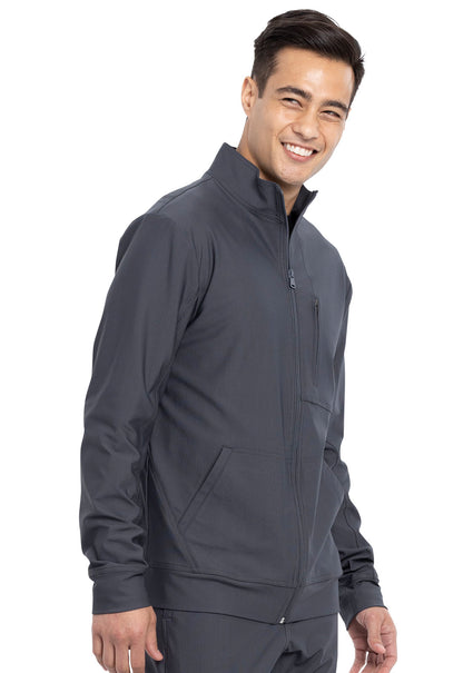 Form CK399 Men's Zip Front Jacket Pewter Model Image Left Side | Cherokee