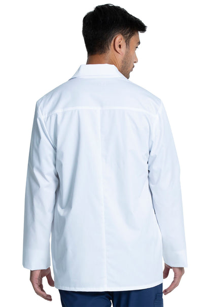 Project Lab by Cherokee CK401 Tall 32" Men's Consultation Coat White Model Image Back | Cherokee