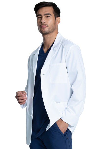 Project Lab by Cherokee CK401 Tall 32" Men's Consultation Coat White Model Image Right Side | Cherokee