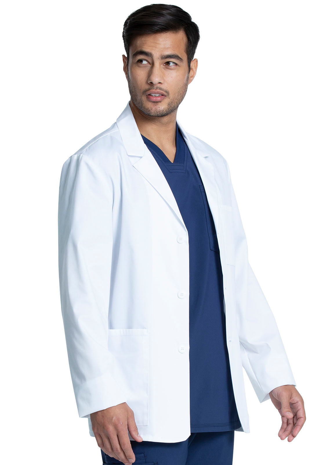 Project Lab by Cherokee CK401 Tall 32" Men's Consultation Coat White Model Image Left Side | Cherokee