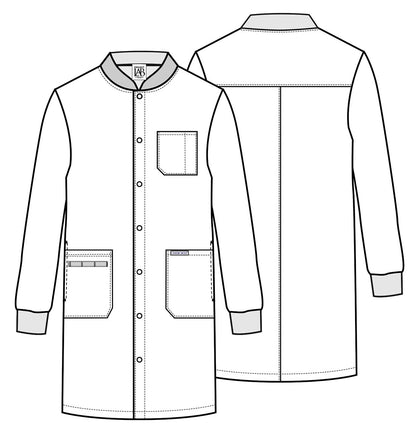 Project Lab CK402A Unisex 40" Snap Front Lab Coat Ciel Blue