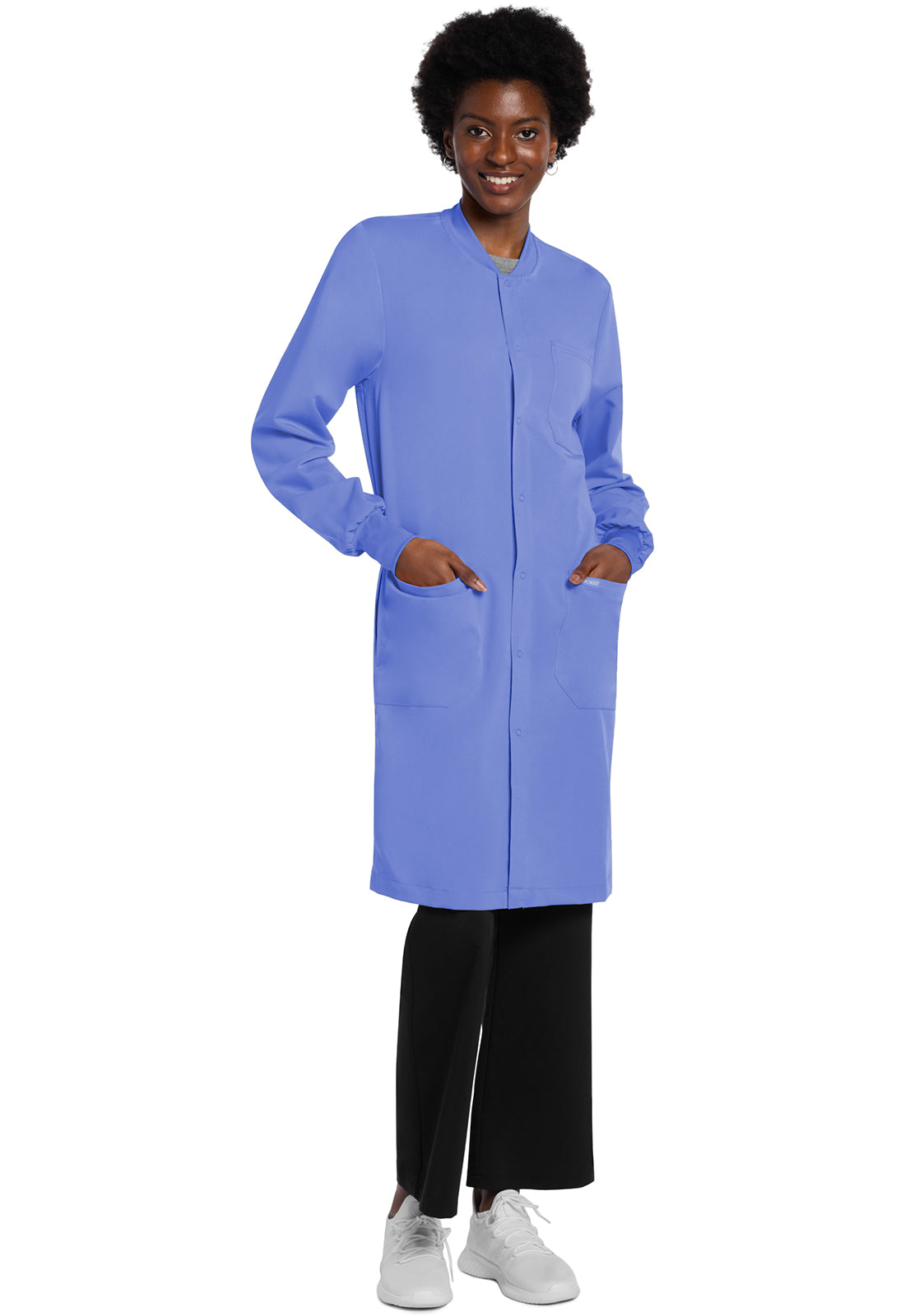 Project Lab by Cherokee CK402A 40" Snap Front Lab Coat Ciel