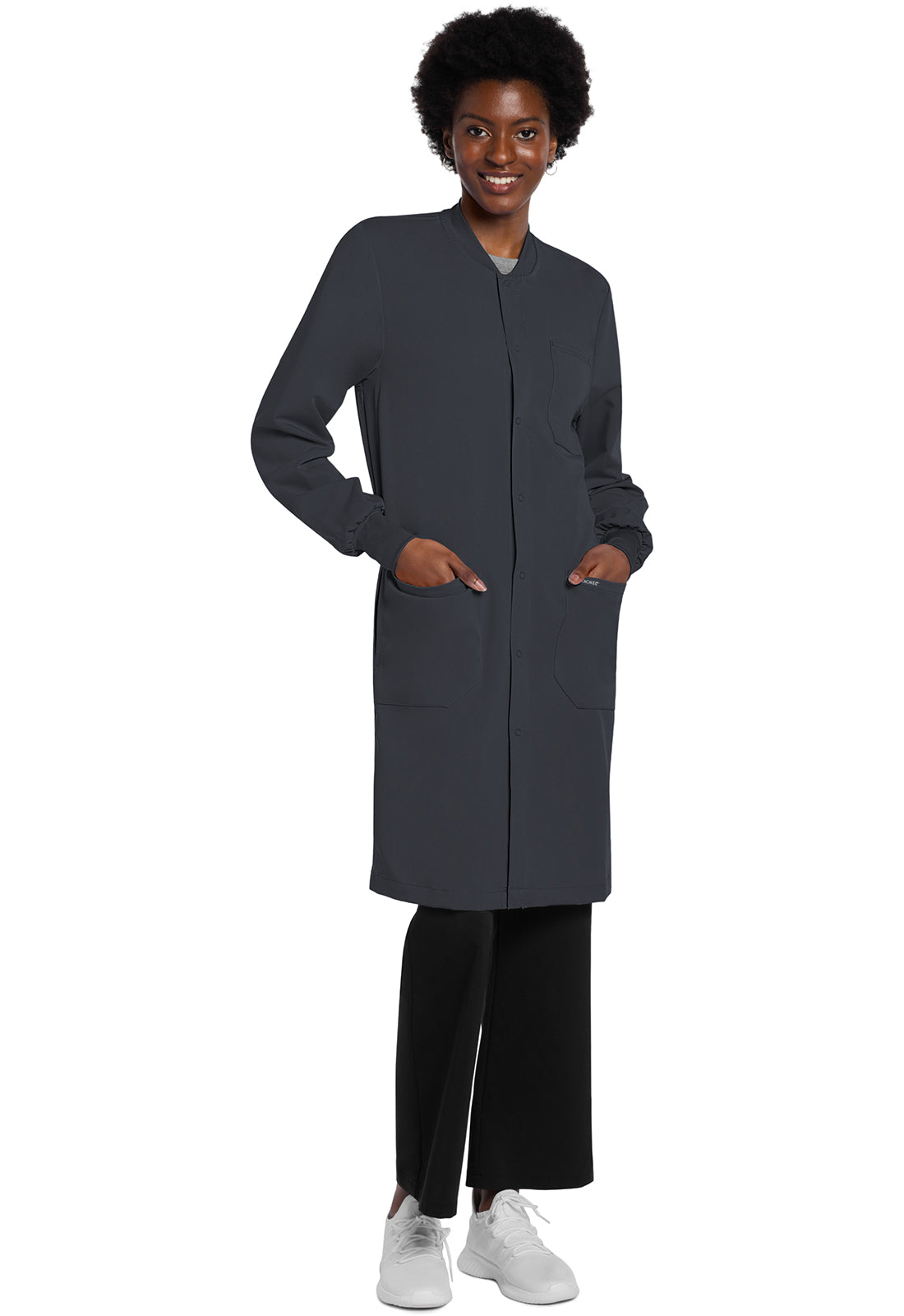 Project Lab by Cherokee CK402A 40" Snap Front Lab Coat Pewter