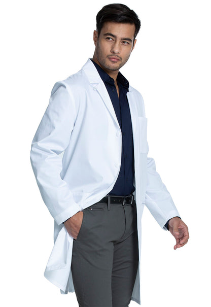 Project Lab by Cherokee CK412 Tall 40" Men's Lab Coat White Model Image Left Side | Cherokee