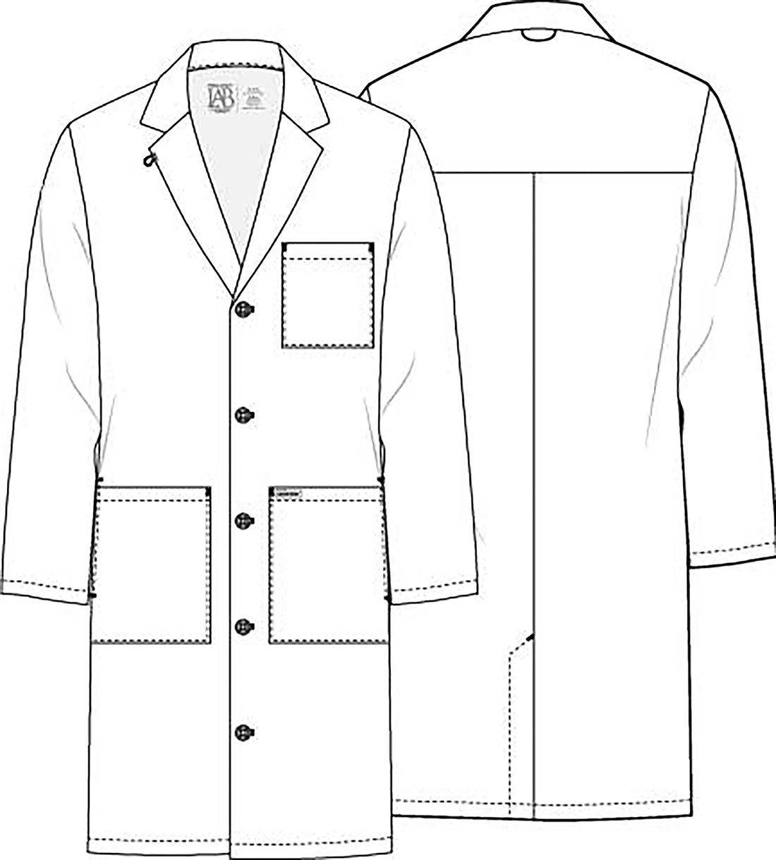 Project Lab CK412 Men's 38" Men's Lab Coat White