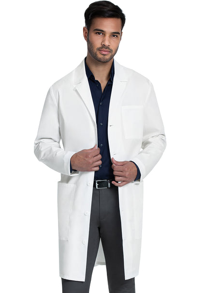 Project Lab by Cherokee CK412 38" Men's Lab Coat White Model Image Front | Cherokee