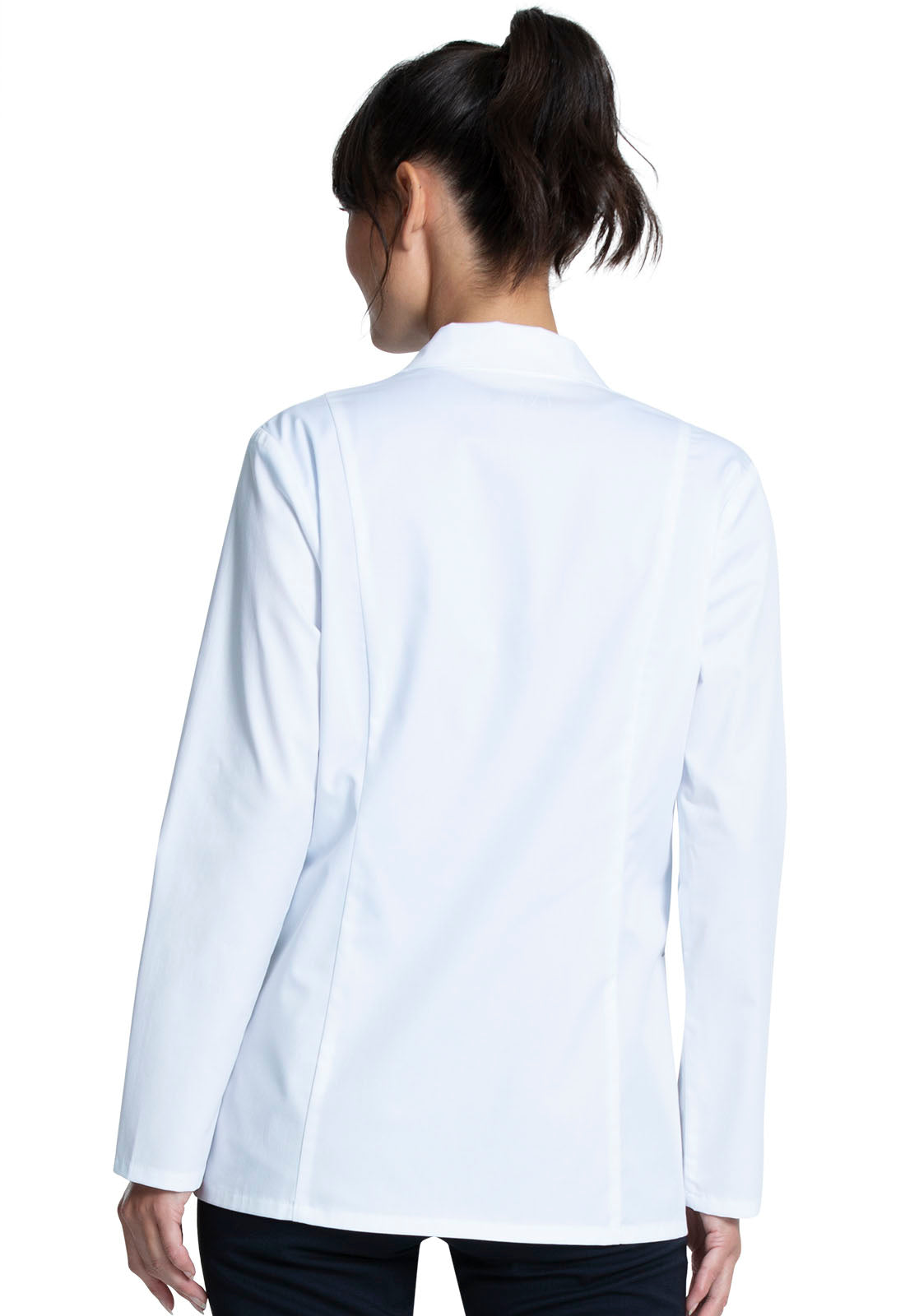 Project Lab by Cherokee CK451 Tall 30" Consultation Coat White Model Image Back | Cherokee