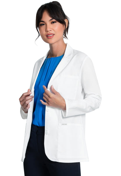 Project Lab by Cherokee CK451 28" Consultation Coat White Model Image Right Side | Cherokee