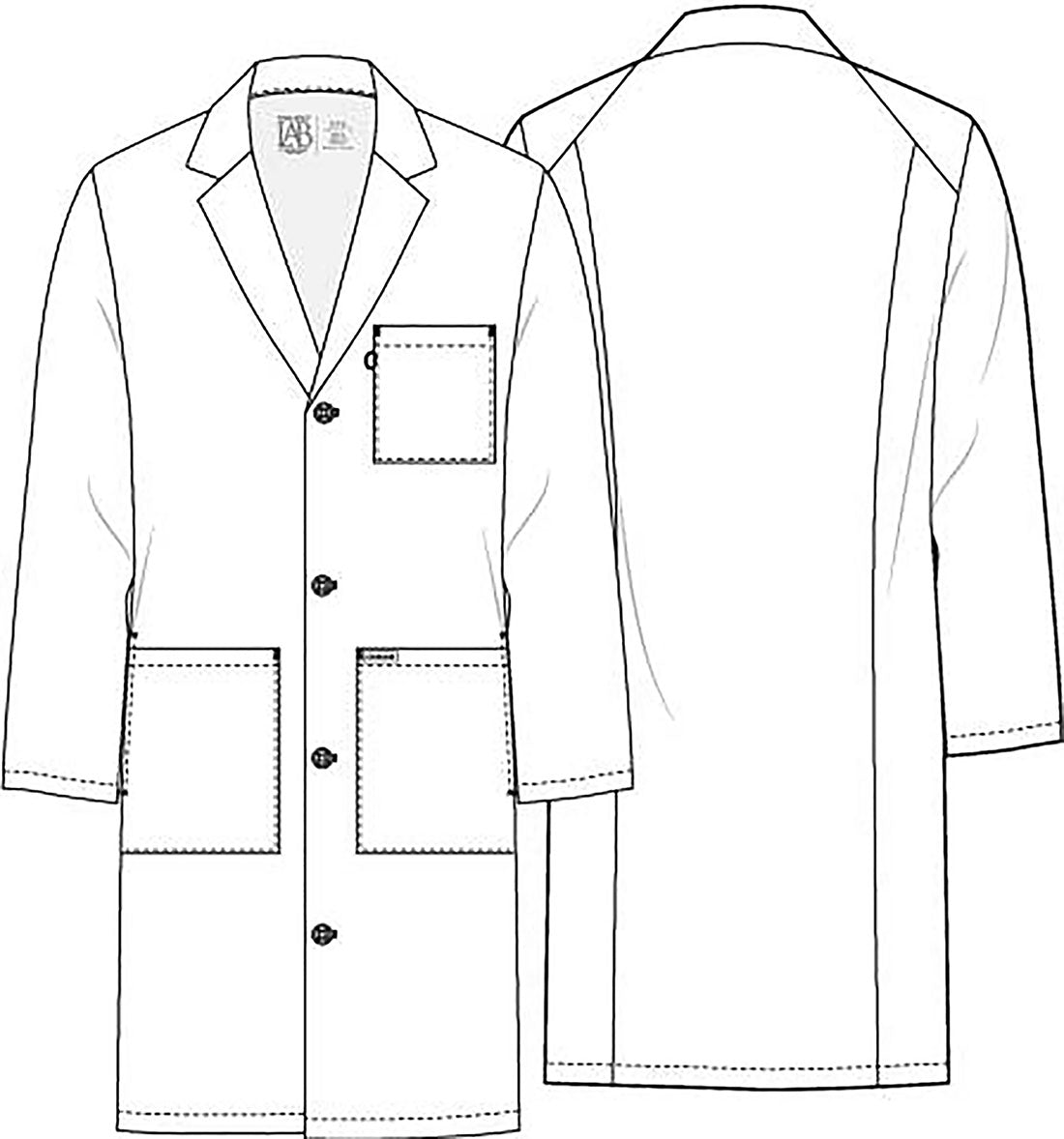 Project Lab CK460 Unisex 40" Unisex Lab Coat White