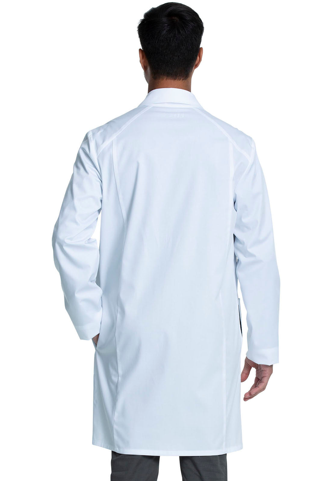 Project Lab by Cherokee CK460 Tall 40" Unisex Lab Coat White Model Image Back | Cherokee