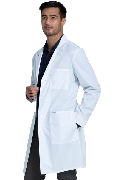 Project Lab by Cherokee CK460 Tall 40" Unisex Lab Coat White Model Image Right Side | Cherokee