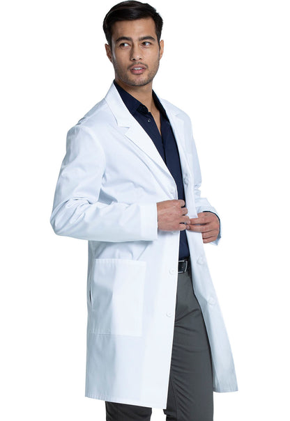 Project Lab by Cherokee CK460 Tall 40" Unisex Lab Coat White Model Image Left Side | Cherokee