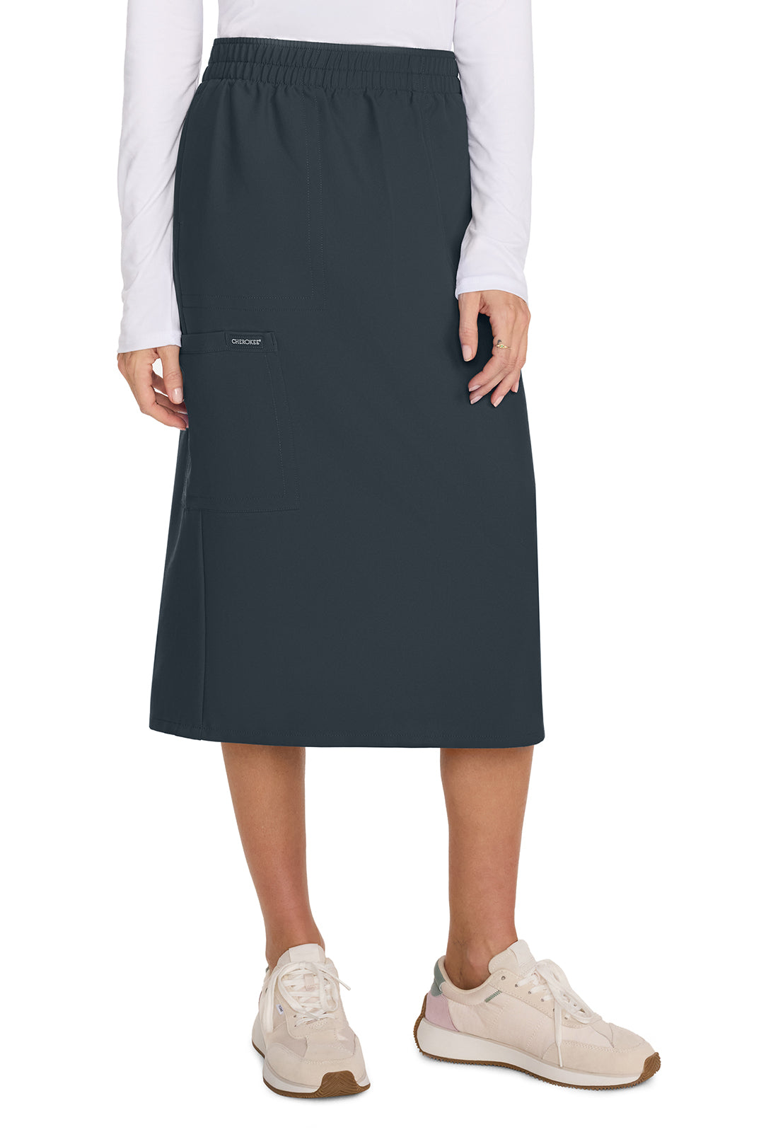 Workwear Originals Ultra CK563A Women's Elastic Waist Scrub Skirts Pewter