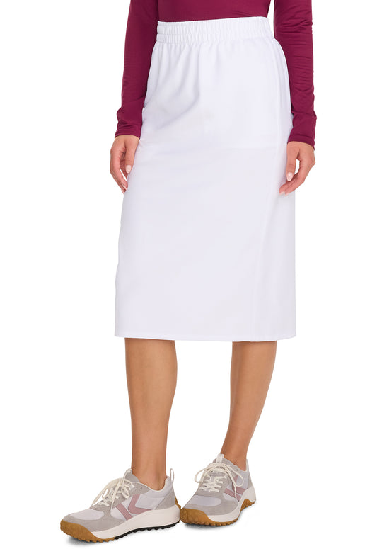 Originals Ultra CK563A Women's Elastic Waist Skirt White Model Image Right Side | Cherokee