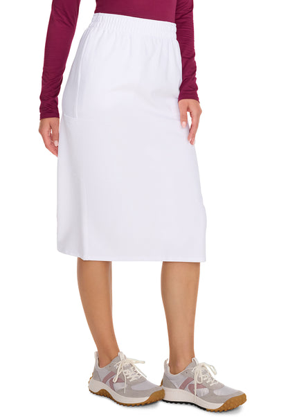 Originals Ultra CK563A Women's Elastic Waist Skirt White Model Image Left Side | Cherokee