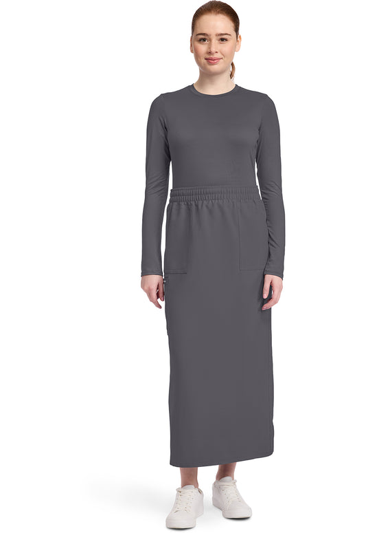 Workwear Originals Ultra CK564A Women's 3-Pocket Elastic Waist Scrub Skirts Pewter