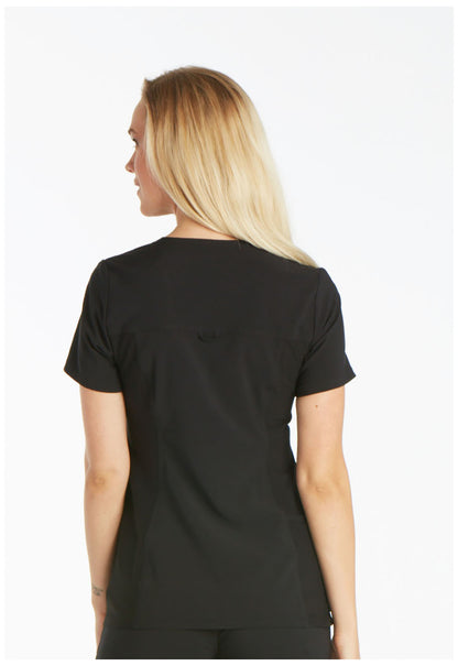 iFlex CK605 V-Neck Top Black Model Image Back | Cherokee