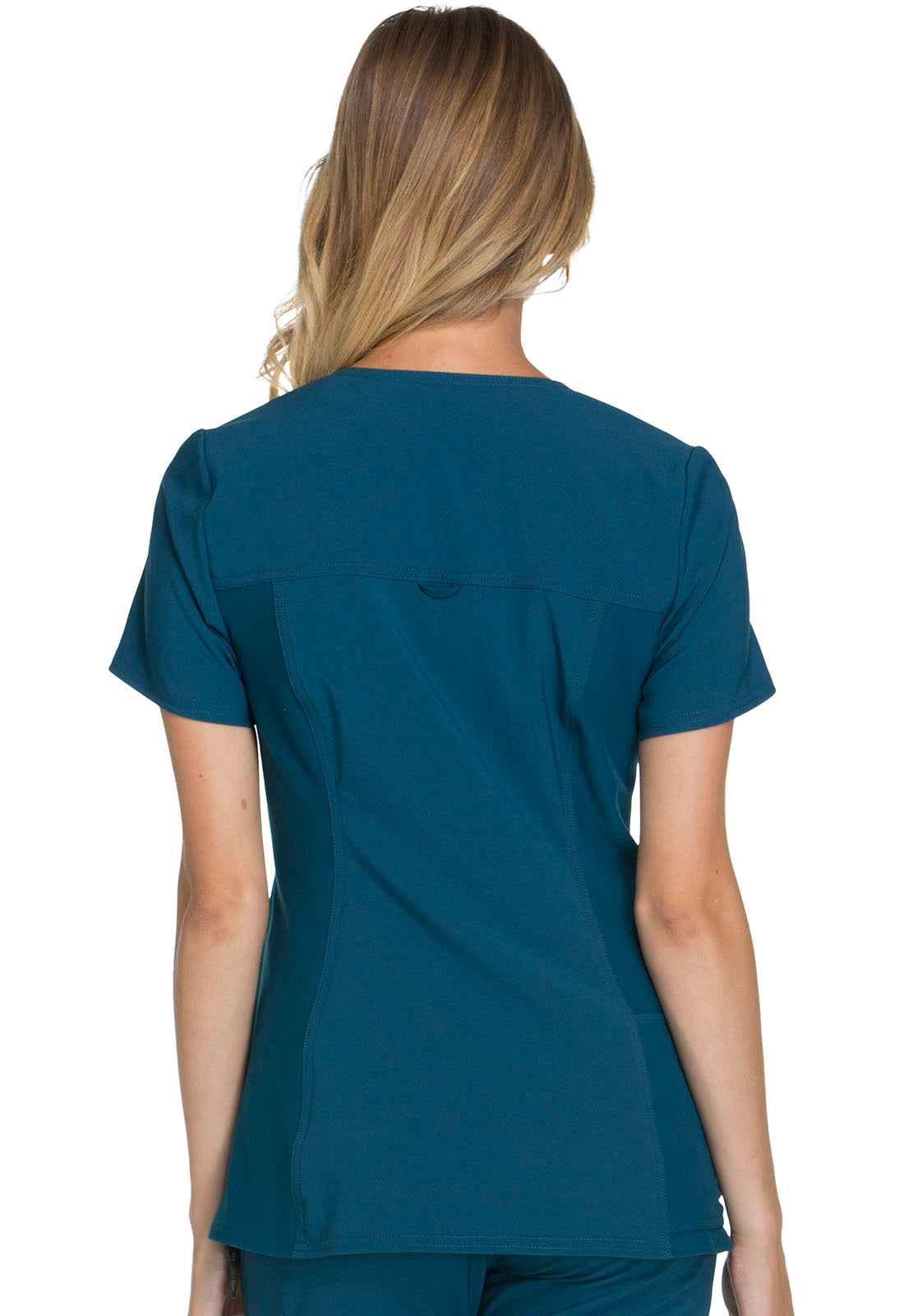 iFlex CK605 V-Neck Top Caribbean Blue Model Image Back | Cherokee