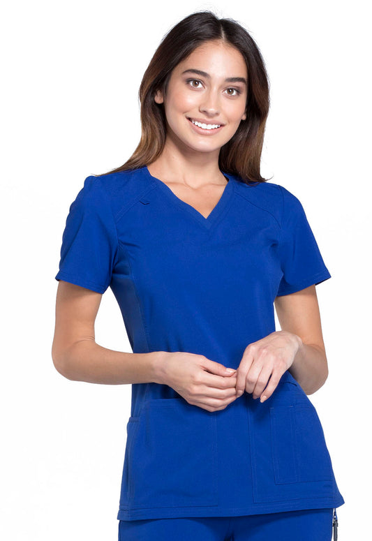 iFlex CK605 V-Neck Top Galaxy Blue Model Image Front | Cherokee