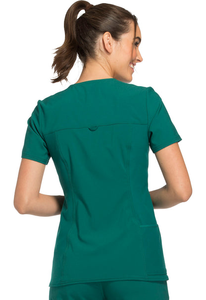 iFlex CK605 V-Neck Top Hunter Green Model Image Back | Cherokee