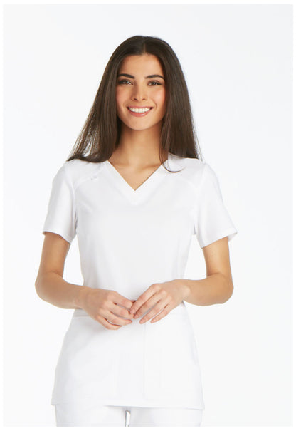 iFlex CK605 V-Neck Top White Model Image Front | Cherokee